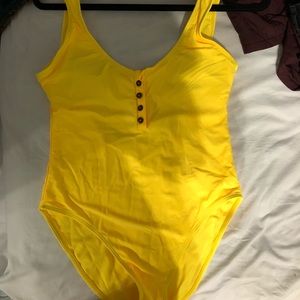 Yellow one piece swim wear